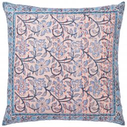 Naaz-Anna Hand Stitched Reversible Pillow Cover - Dusty Pink/Gray